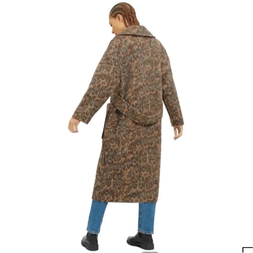UGG Women's Hattie Long Oversized Coat Animal Print Novelty Size Médium - Picture 4 of 17